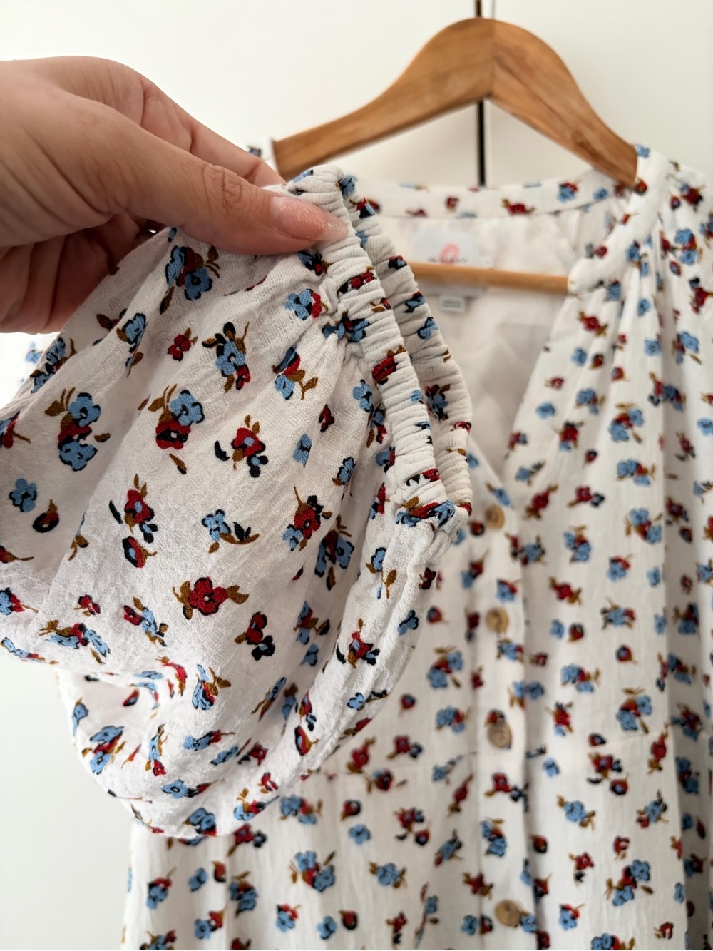 Hatch White Midi Dress with Navy & Red Floral Print - Picture 6 of 9